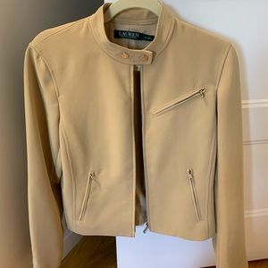 Ralph Lauren tan/camel moto jacket, size 6